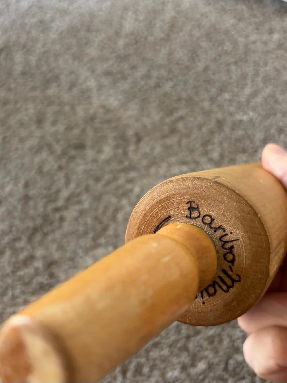 Vintage Baribo Maid Rolling Pin Hardwood 16.5”